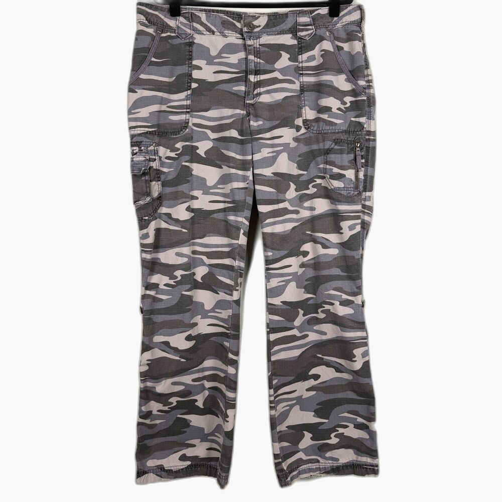 Cabelas Camo Cargo Pants Womens 16x31 Gray Camouflage Hunting Outdoor